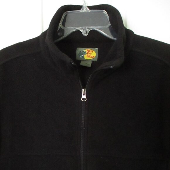 Bass Pro Shops Mens L/S Black Fleece Full Zip Sweater - Size Medium - Picture 2 of 2